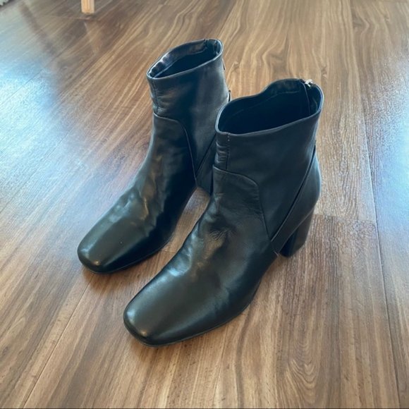L'Intervalle Black Leather Booties Size 39 (Fits 8) - Picture 3 of 8